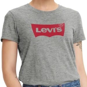 Women’s Levi's Heather Gray Cotton Tee with Red Logo